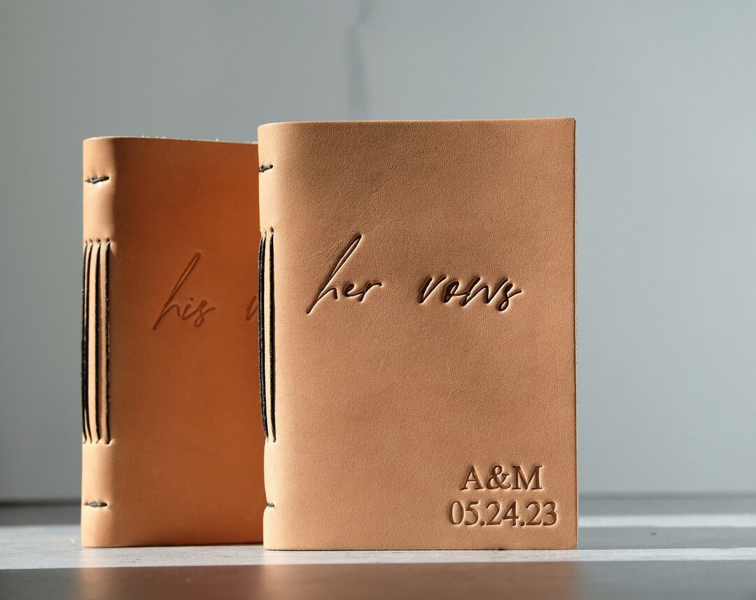 Custom Vow Books SET OF TWO / 2 His and Hers Wedding Vow Books, Lined or Blank, Handmade Personal... | Etsy (US)