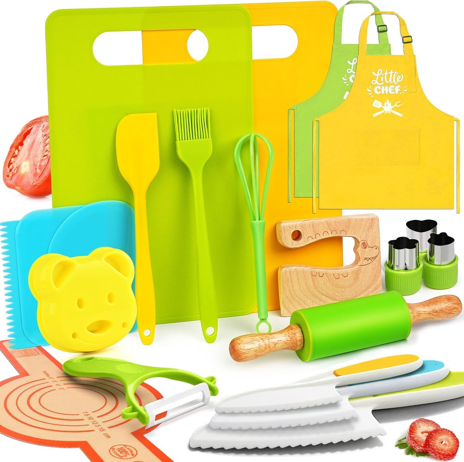 Montessori Kitchen Tools for Toddlers-21PCS Kids Cooking Sets Real-Montessori Cooking Set for Tod... | Amazon (US)