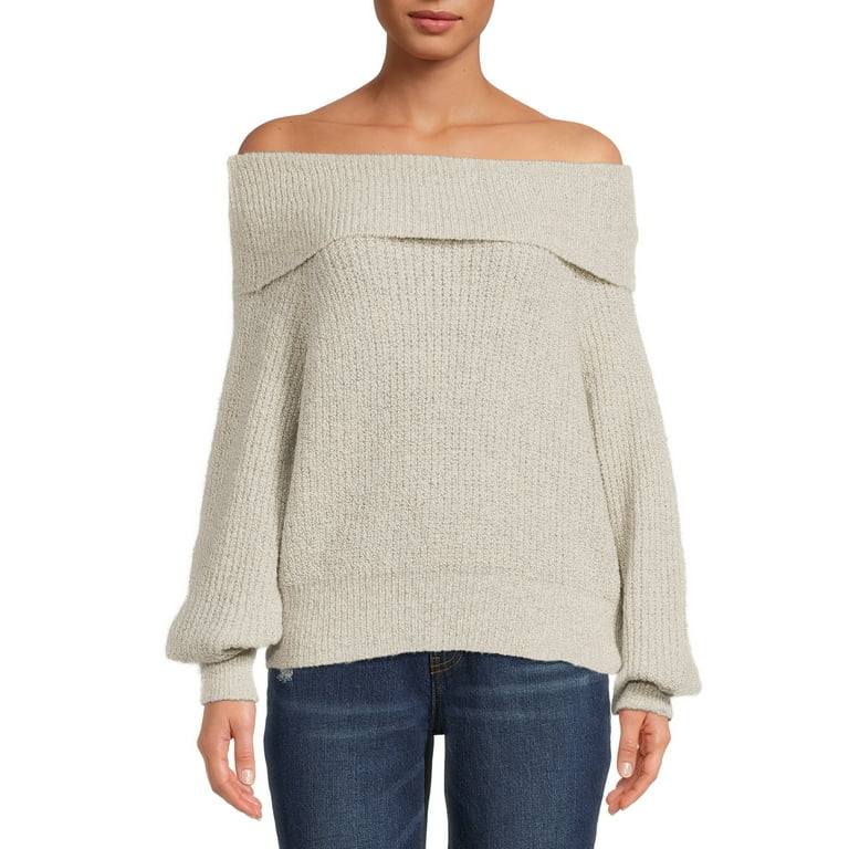 Dreamers by Debut Women's Off the Shoulder Sweater - Walmart.com | Walmart (US)
