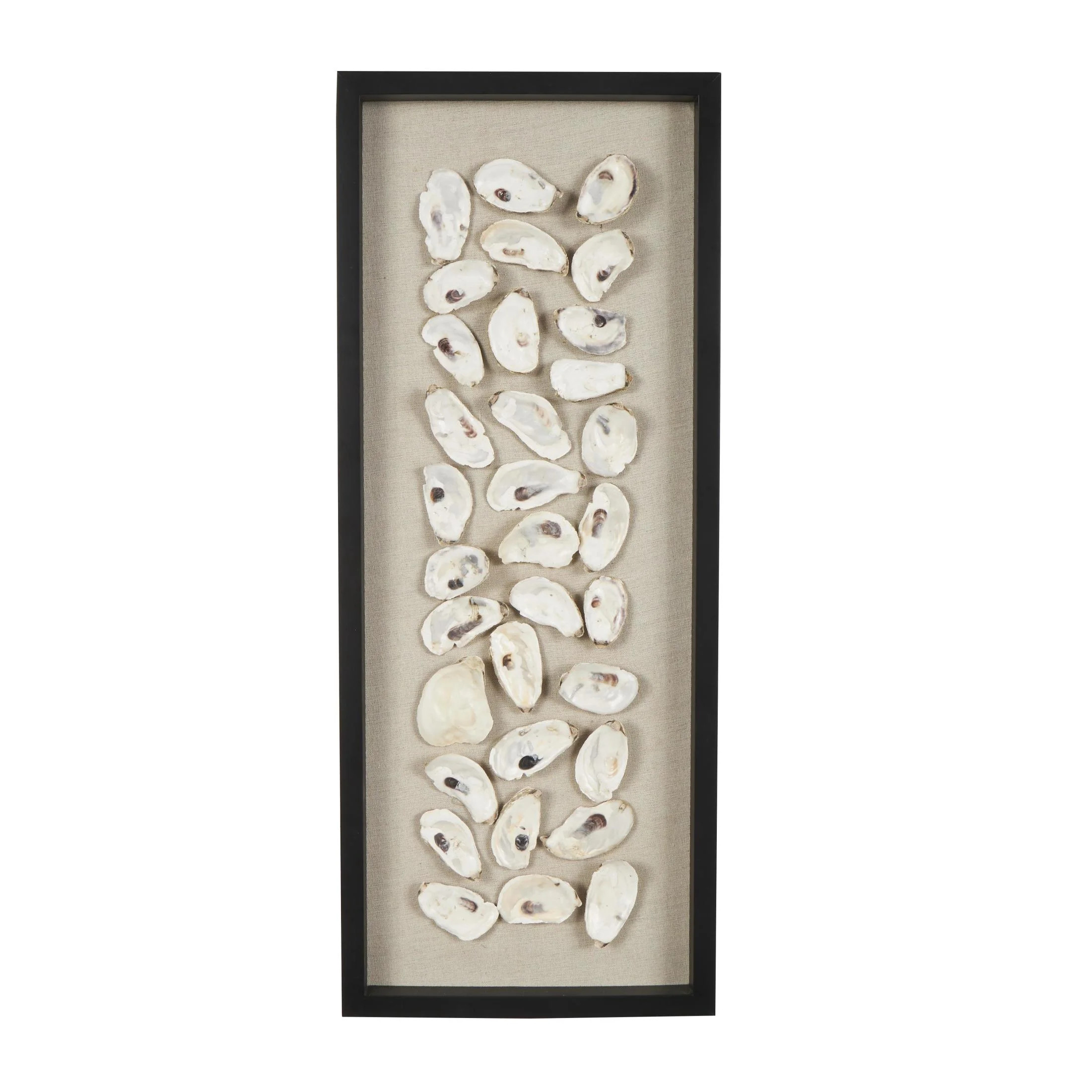 DecMode Cream Shell Handmade Abstract Shell Wall Decor with Beige Linen Backing and Black Frame | Walmart (US)