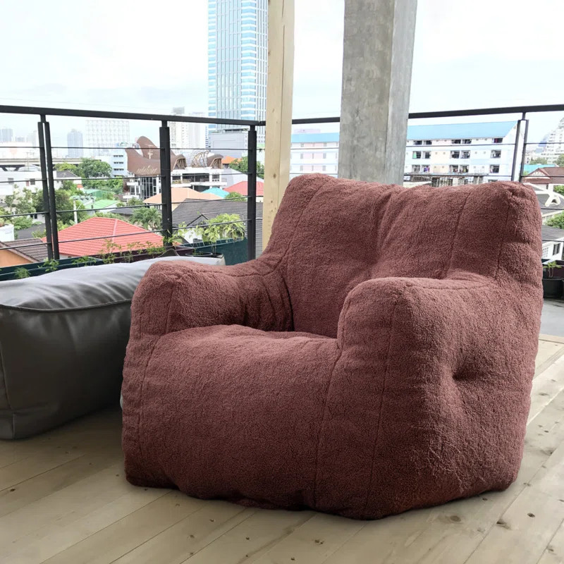 Cozy Teddy Fabric Bean Bag Chair - Soft And Comfy Lounge Seating | Wayfair North America