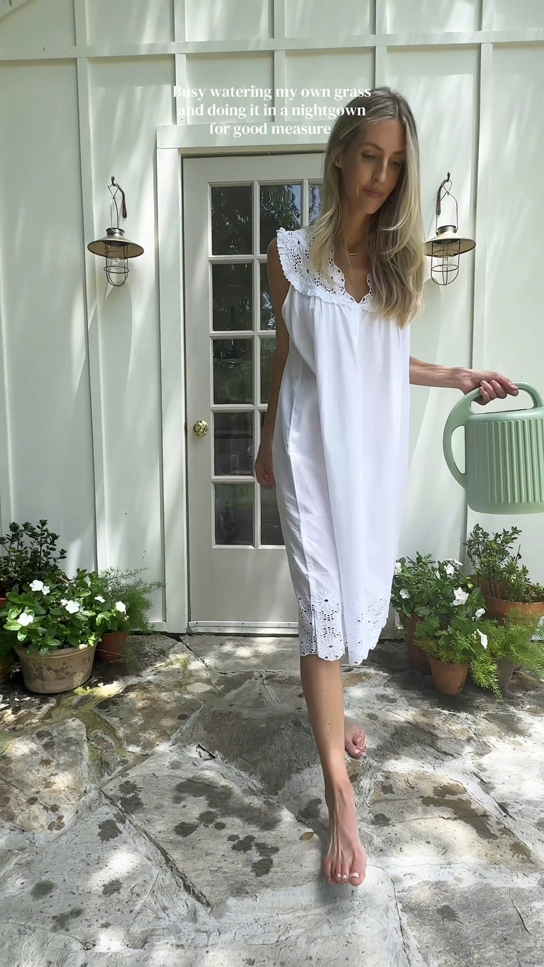 Busy watering my own grass and doing it in a nightgown for good measure 
@Jacaranda Living

#LTKdayinmylife #LTKselfcare #LTKHome