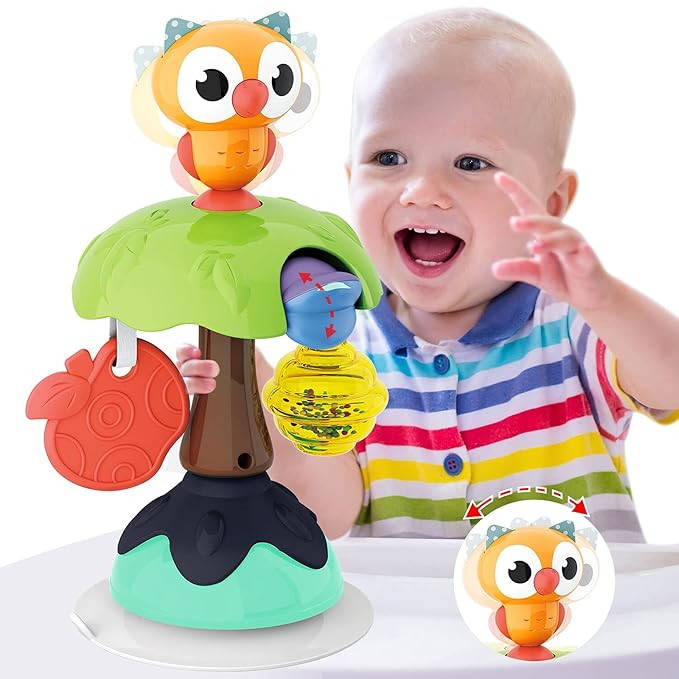 HISTOYE Owl High Chair Toys with Suction Cups for Baby Toys 6 to 12 Months Developmental Baby Tra... | Amazon (US)