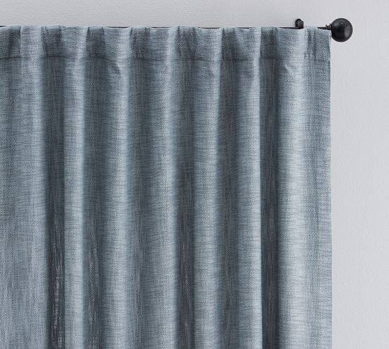 Seaton Textured Cotton Blackout Curtain | Pottery Barn (US)