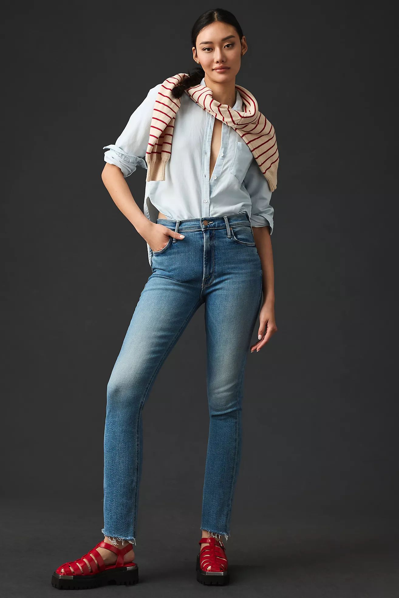 MOTHER The Dazzler Mid-Rise Straight Jeans | Anthropologie (US)