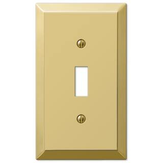 Metallic 1 Gang Toggle Steel Wall Plate - Polished Brass | The Home Depot