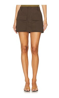 AEXAE Cargo Pocket Mini Skirt in Brown from Revolve.com | Revolve Clothing (Global)