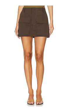 AEXAE Cargo Pocket Mini Skirt in Brown from Revolve.com | Revolve Clothing (Global)