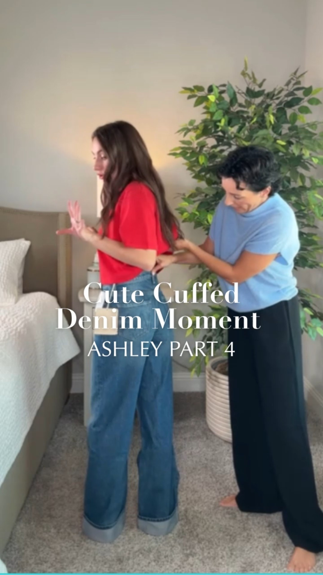 Part 4 of Ashley trying jeans, and these cuffed ones had me torn. g. She loved the look, but they were a little more rigid than she hoped. So cute, just not the comfiest for her day-to-day — classic mother-daughter “they’re cute…but will we actually wear them?” moment. Still a great pick if you like a structured denim vibe!

#LTKStyleTip 

#LTKootd #LTKgrwm