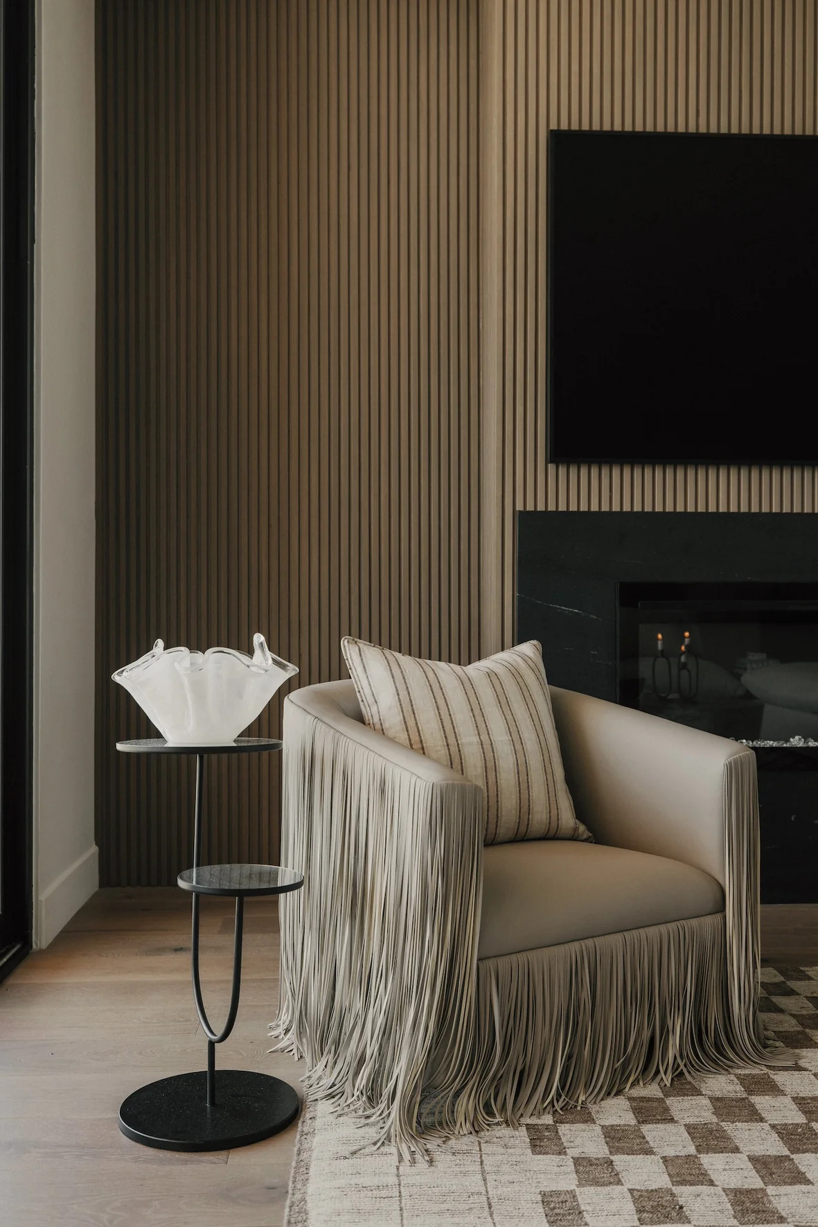 Shag Me Grey Performance Vegan Leather Swivel Chair | THELIFESTYLEDCO