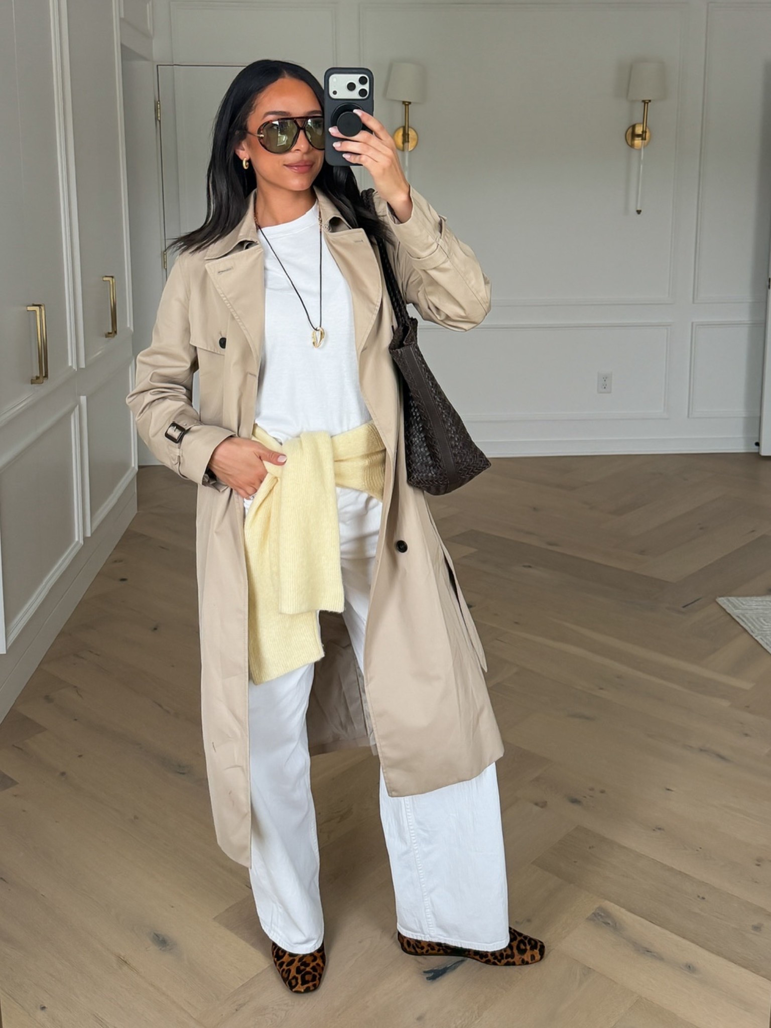 Spring outfit!! Wearing size S white tee, size S trench coat and size 27 long low rise jeans, flats fit tts and are under $75!!

spring fashion, spring style, casual outfit, spring jacket, white jeans, mom outfit, postpartum outfit  

#LTKmomlife #LTKSeasonal