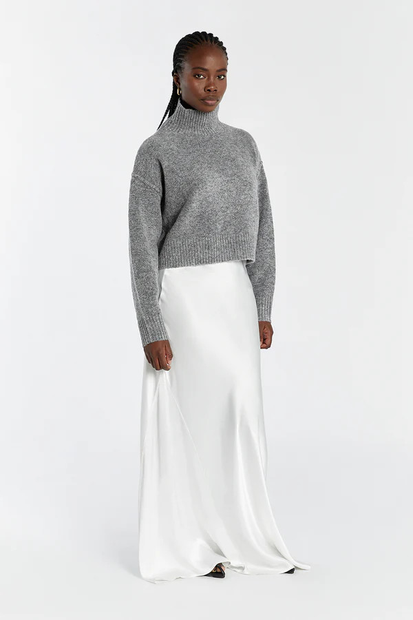 CLEO CHARCOAL MARLE CROPPED JUMPER | DISSH