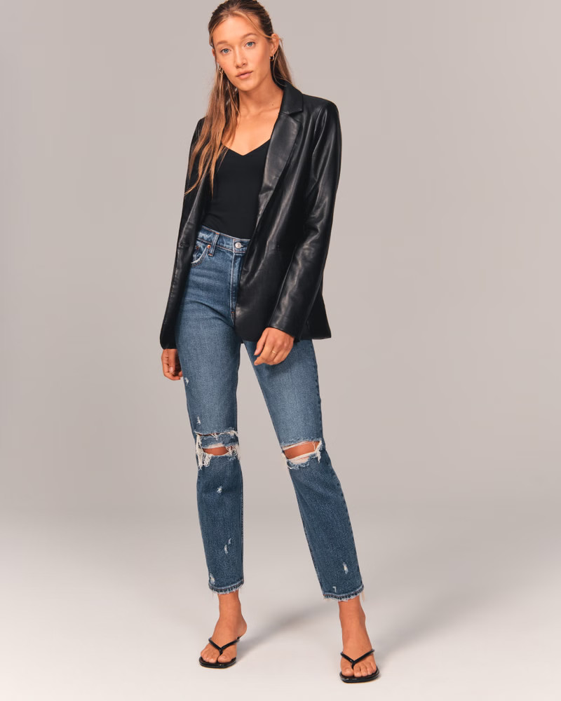 Women's High Rise Mom Jeans | Women's Up To 50% Off Select Styles | Abercrombie.com | Abercrombie & Fitch (US)