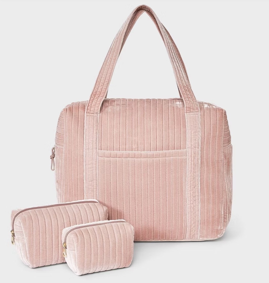 Blush pink weekend bag and cosmetic pouches.  

#LTKGiftGuide #LTKFindsUnder50 #LTKHoliday