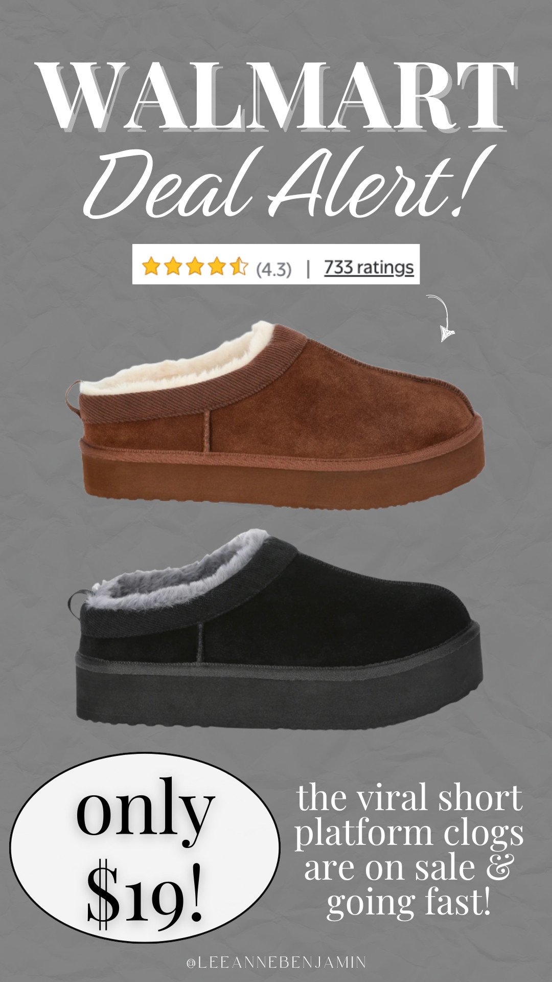 only $19 for the viral short platform ugg look for less clogs!  

 #LTKGiftGuide #LTKHoliday #LTKSaleAlert