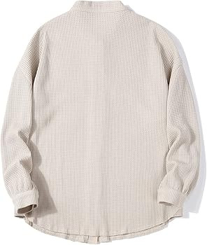 chouyatou Women's Loose Fit Batwing Sleeve Waffle Knit Button Down Shirt Shacket Tops | Amazon (US)