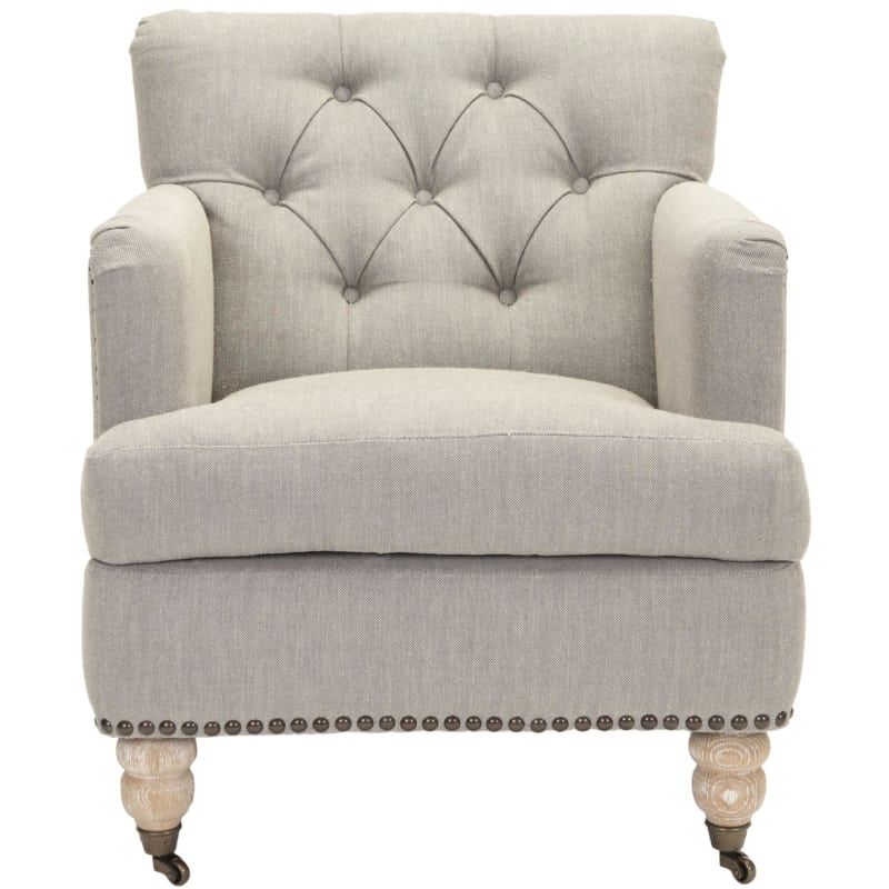 Safavieh HUD8212 Colin Tufted Club Chair Stone / Grey Indoor Furniture Chairs Accent | Build.com, Inc.