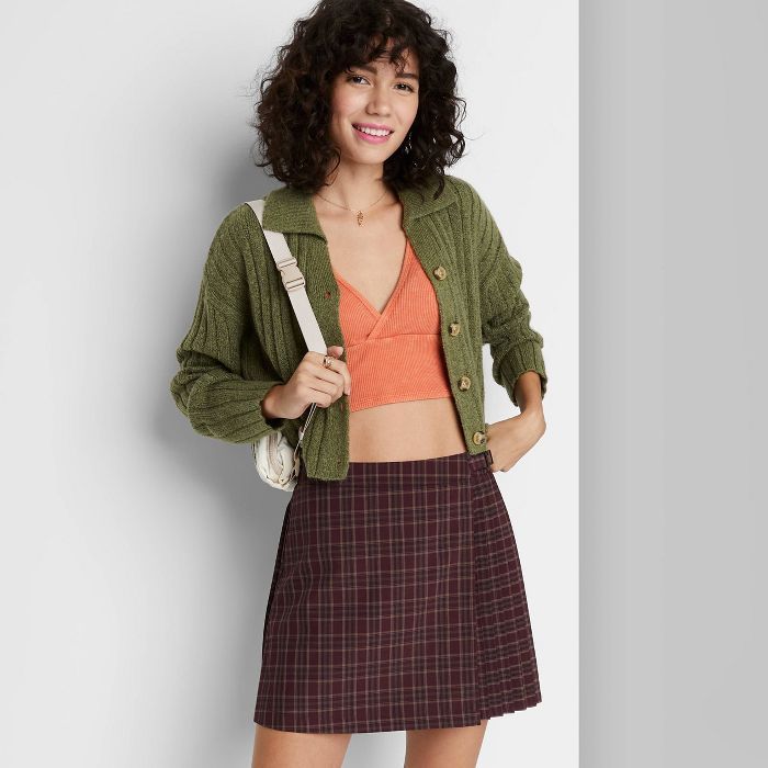 Women's Pleated Wrap Mini A-Line Skirt - Wild Fable™ | Target
