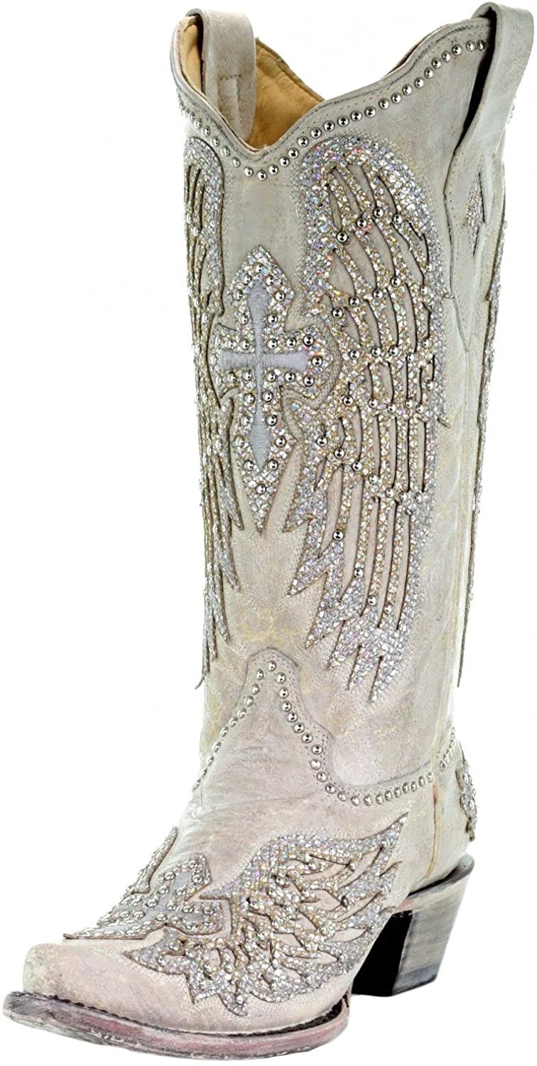 Corral Boots Womens Black, White Cross  Wings | Walmart (US)