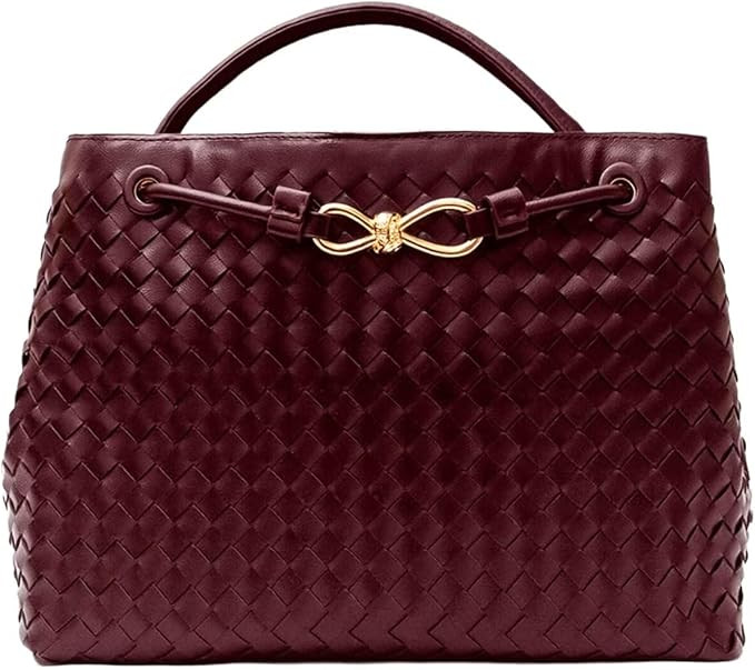 Woven Leather Tote Shoulder Bag, Crossbody Hobo Bags | Amazon (US)