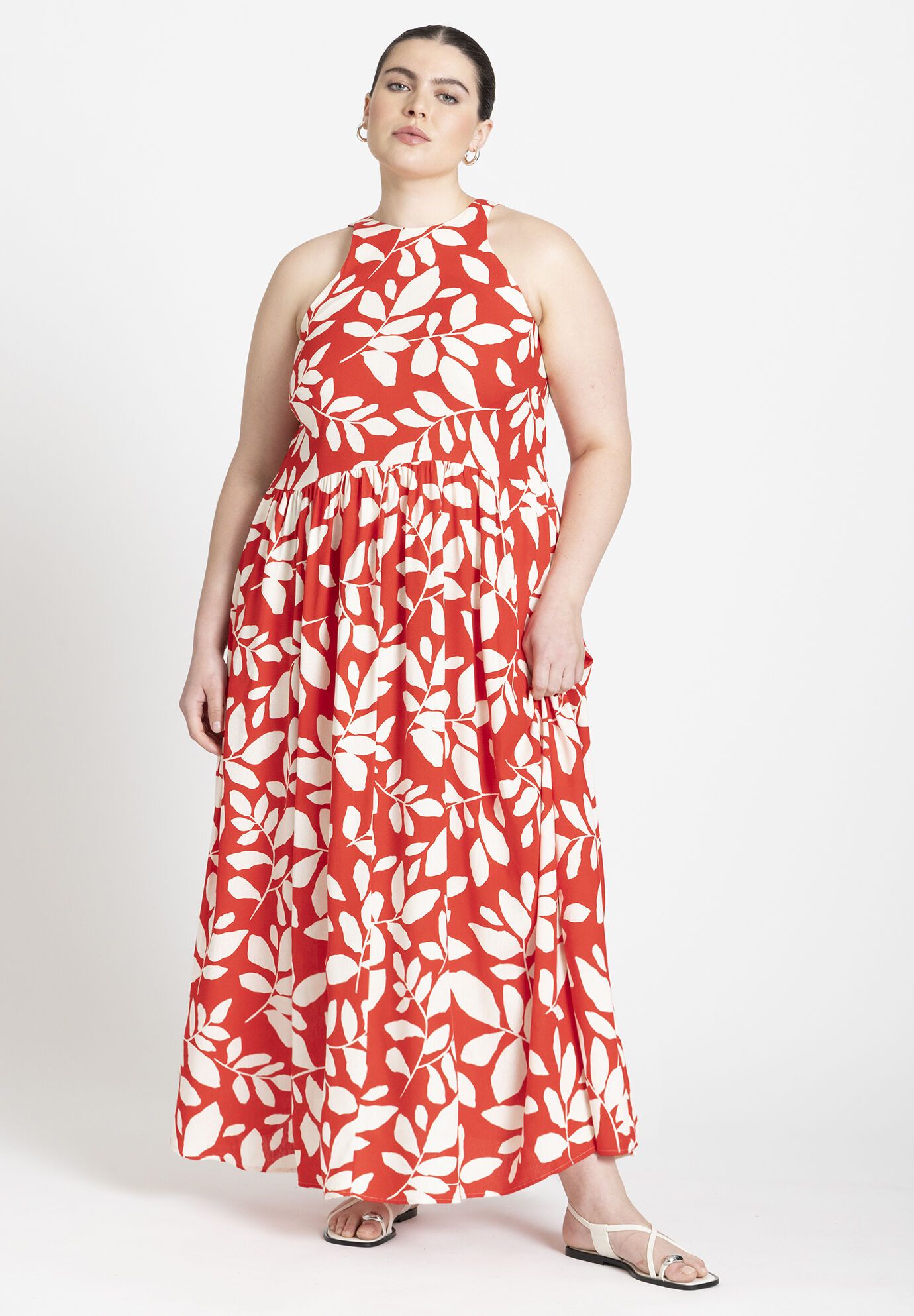 Printed Flare Skirt Maxi Dress | Eloquii