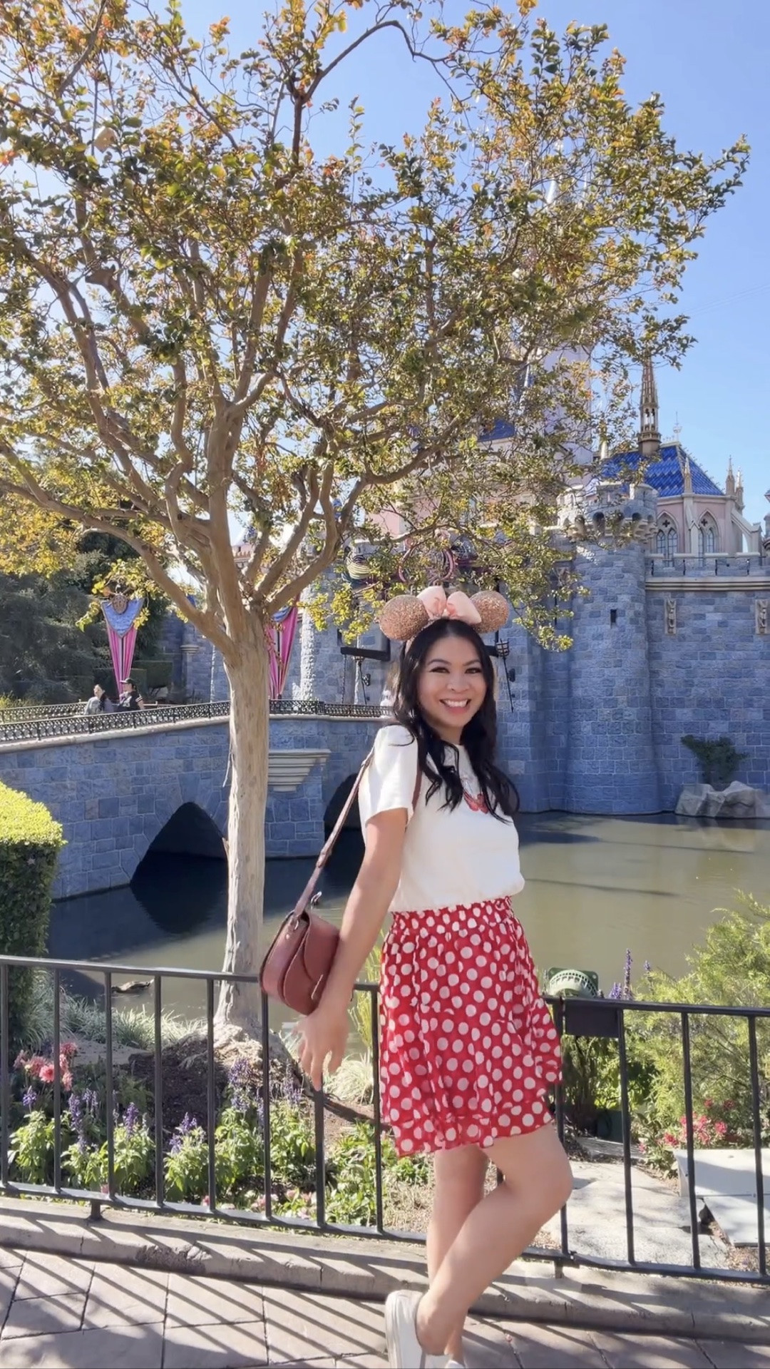 Disneyland outfit! 🍒🎀 Wore this polka dot skort with a Minnie cherry tee and it was perfect for our 7:30 AM–10:30 PM park day. Cute and comfy! And yes, the wait times really were short thanks to the World Cup!

#LTKtravel #LTKstyletip #LTKsummer