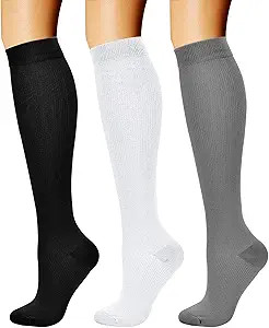CHARMKING Compression Socks for Women & Men Circulation (3 Pairs) 15-20 mmHg is Best Support for ... | Amazon (US)