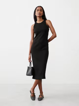 Racer-Neck Knit Midi Dress | Banana Republic Factory