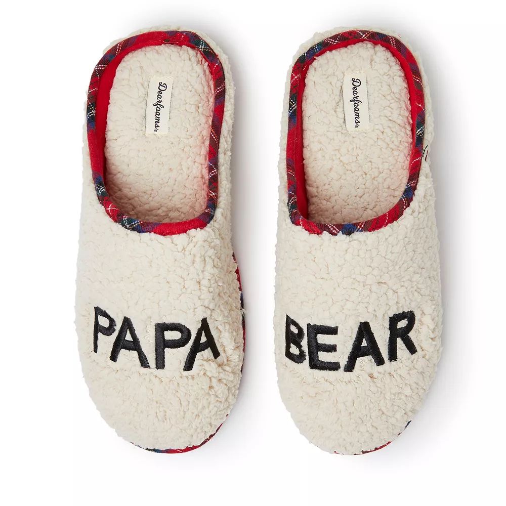Men's Dearfoams Papa Bear Plaid Clog Slippers | Kohl's