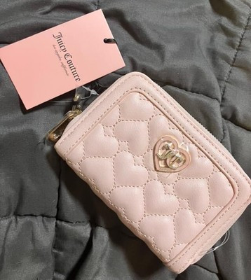 Juicy Couture Powder Blush Flawless Medium Double Zip Around Wallet Pink 5.5”x4” | eBay US
