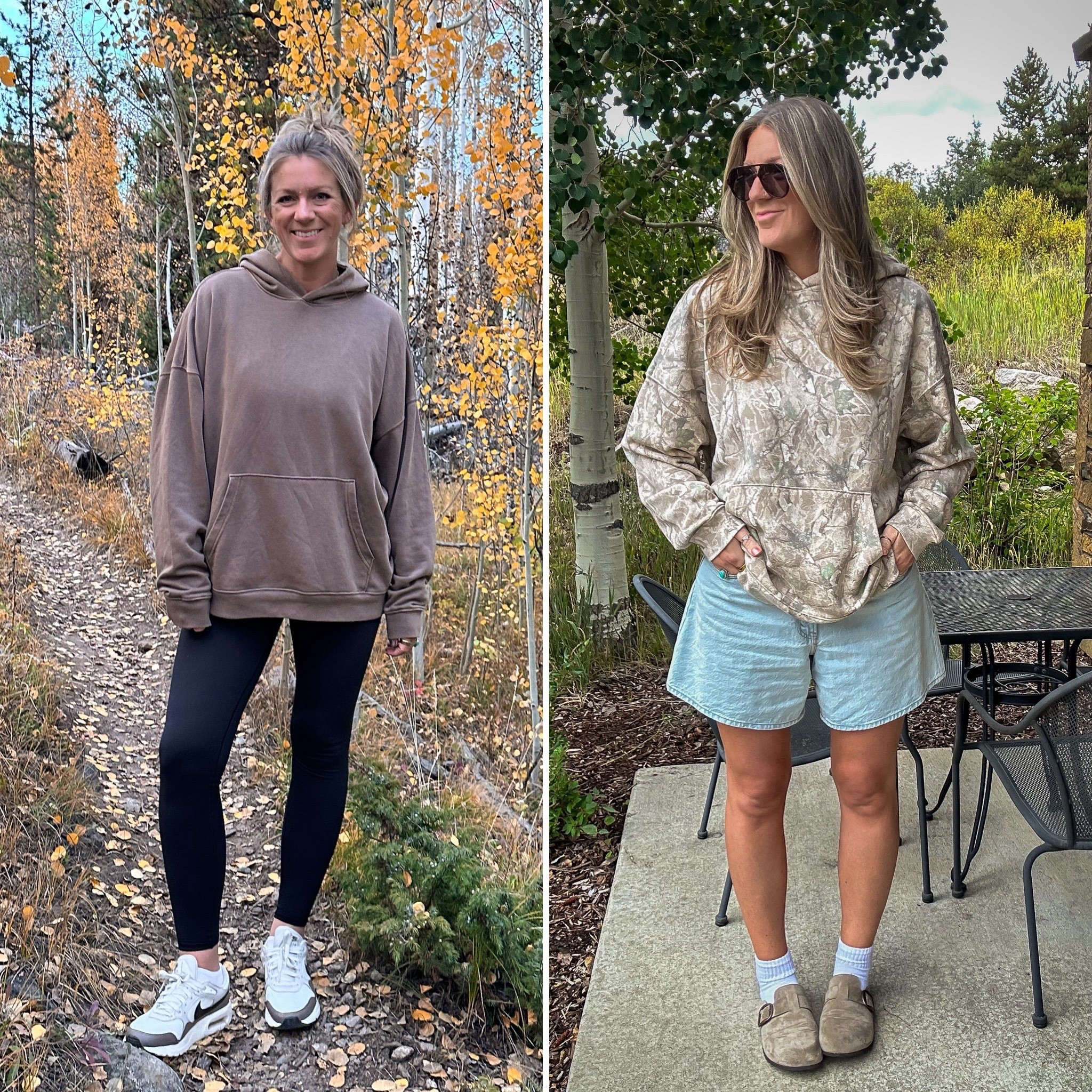 $20 sweatshirt is so good, I grabbed it in 2 colors! Wearing an XL for an oversized fit (color: Max Mole) Large 28” leggings, mean 9.5 sneakers, 30 curve love shorts, 11 slides 

#LTKTall #LTKOver40 #LTKSeasonal