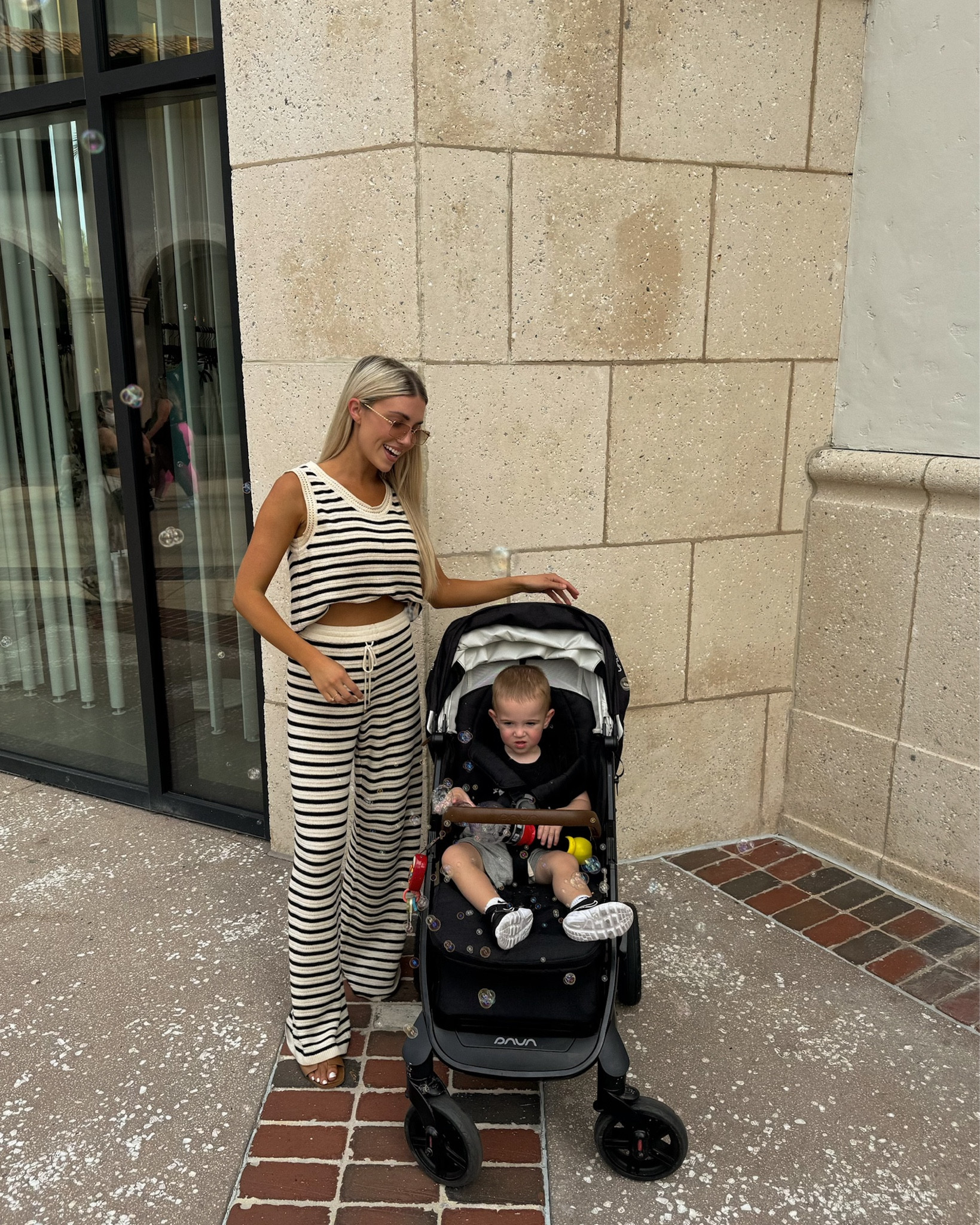 Summer striped knit set 