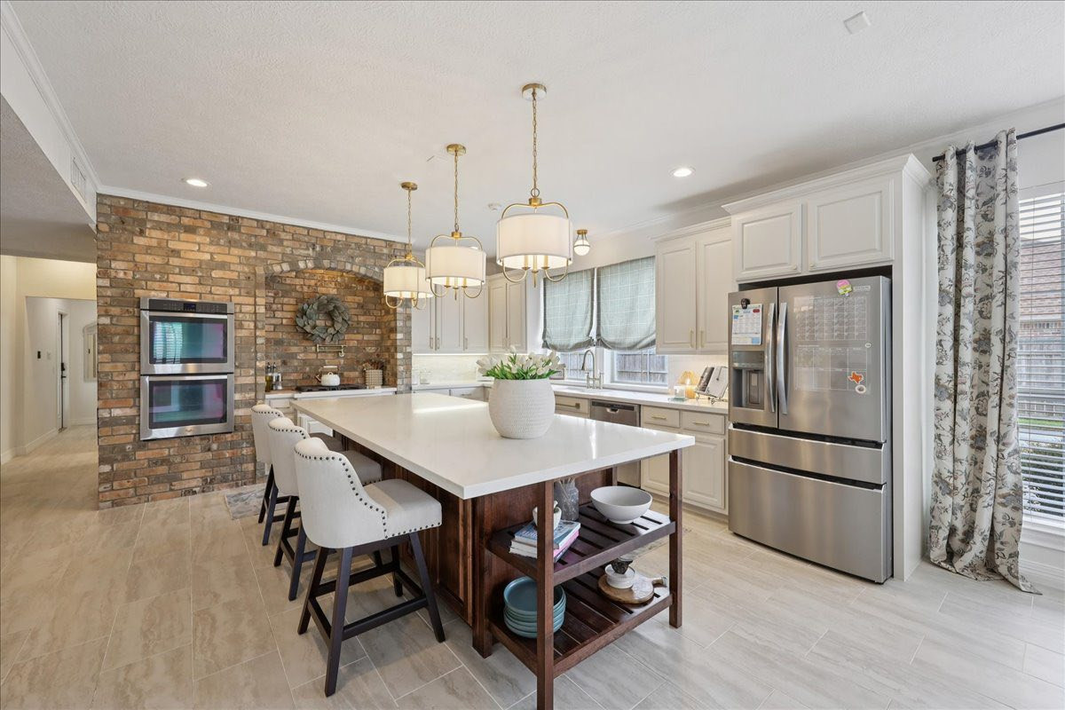 Lighting from our kitchen I designed last summer! I love the pendants above the island - they make such a statement but don't feel heavy.

The barstools shown are out of stock, but I linked similar ones.  

 #LTKHome
