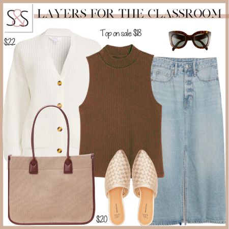 A neutral wardrobe pallet is great for the classroom or meetings. This denim skirt is part of my goto summer/fall outfit!

#LTKSeasonal #LTKstyletip #LTKworkwear