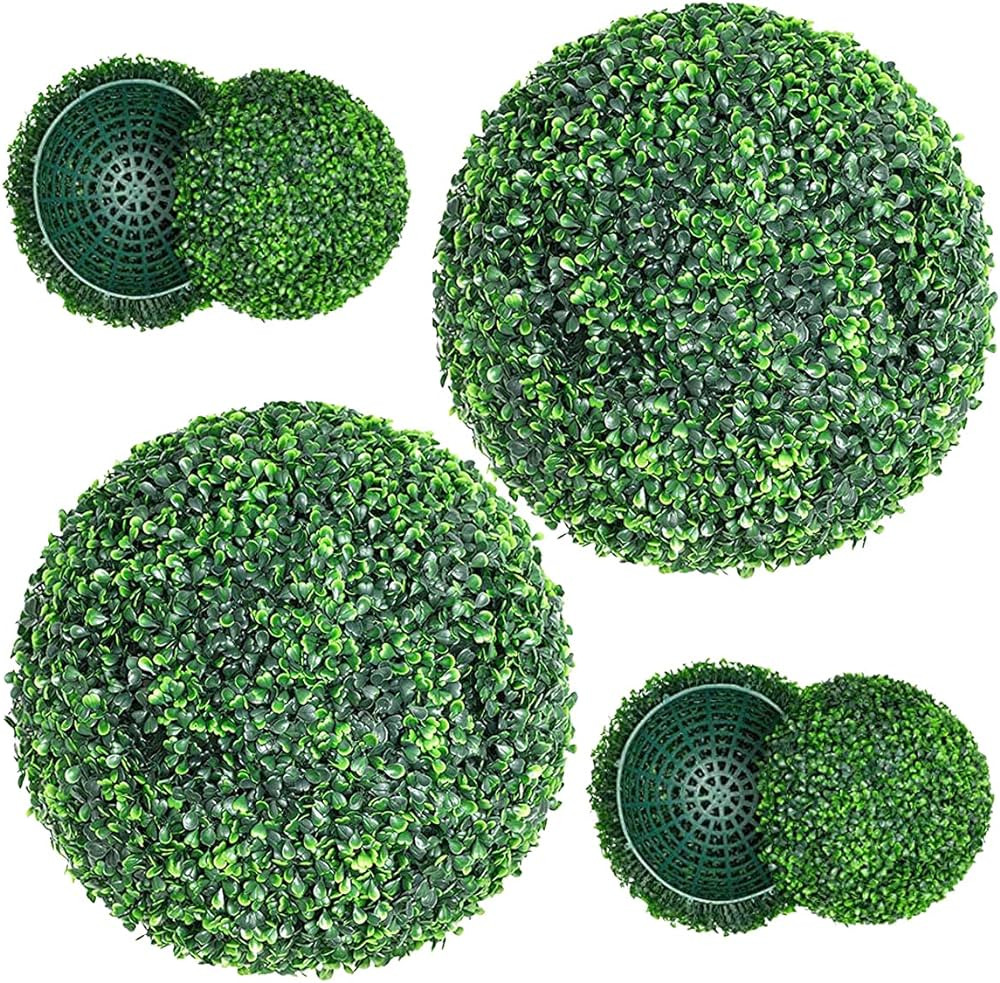 Amazon.com - Kdgarden Artificial Plant Boxwood Topiary Balls 2PCS 15.7" UV Protected 4 Layers Fau... | Amazon (US)