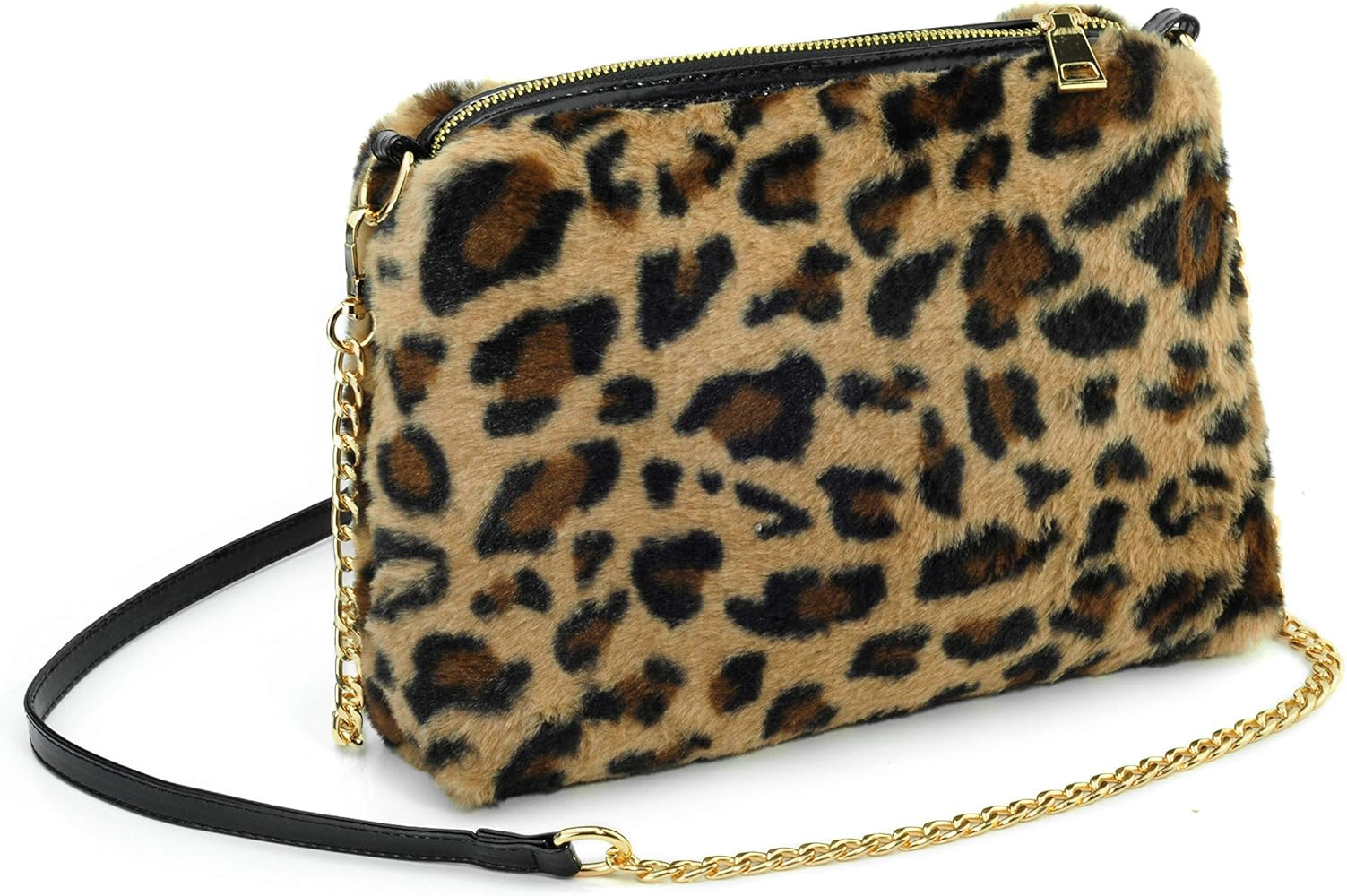 Hoxis Faux Fur Furry Crossbody Shoulder Handbag Clutch Purse | Amazon (US)