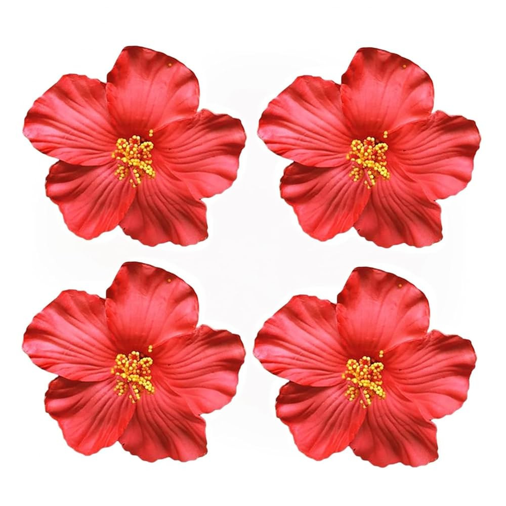 4Pcs Red Hawaiian Flower Hair Clip for Women Girls Fashion Bohemian Flowers Hair Accessory for Da... | Amazon (US)