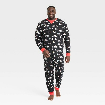 Men's Holiday Penguins Print Matching Family Pajama Set - Wondershop™ Black | Target