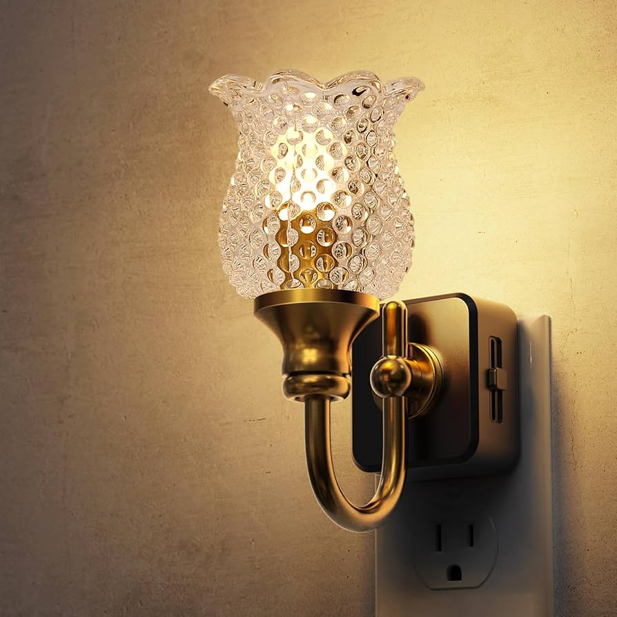 L LOHAS LED Night Lights Plug into Wall, 3000K Soft White LED Floral Night Lights with Auto Senso... | Amazon (US)