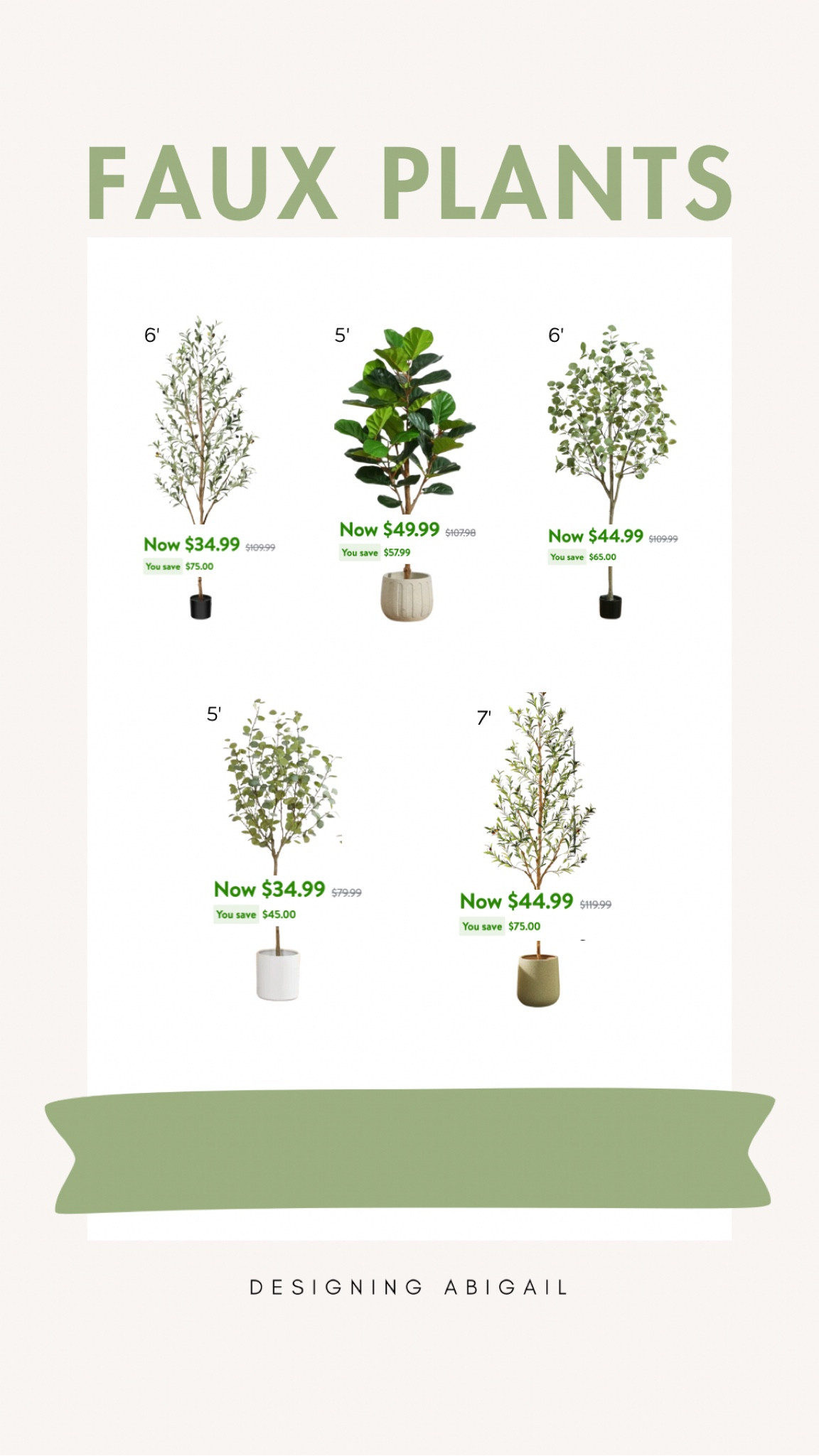 🚨YOU DO NOT WANT TO MISS these faux tree ✨STEALS✨ - eucalyptus trees, fiddle figs, and olive trees are all on extreme sale right now during the Walmart sales week. Grab as many as you think you’ll need because the deal ends tonight and this is a BARGAIN! 

I bought two olive trees (a 5 foot and 6 foot) + a eucalyptus tree! 🌿

#ltkfindsunder100 #ltksalesalert 

#LTKFindsUnder50 #LTKHome #LTKSummerSales