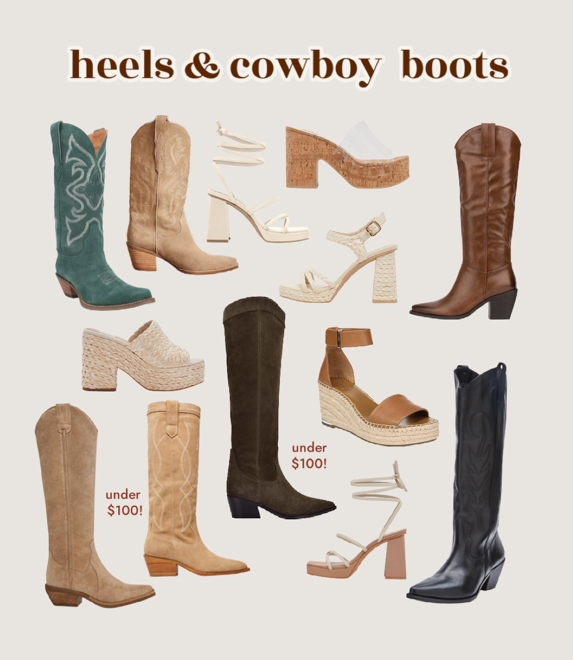 favorite heels and cowboy boots! Linking exact styles I’ve been wearing first with other options second :) 

#LTKSeasonal #LTKshoecrush #LTKstyletip