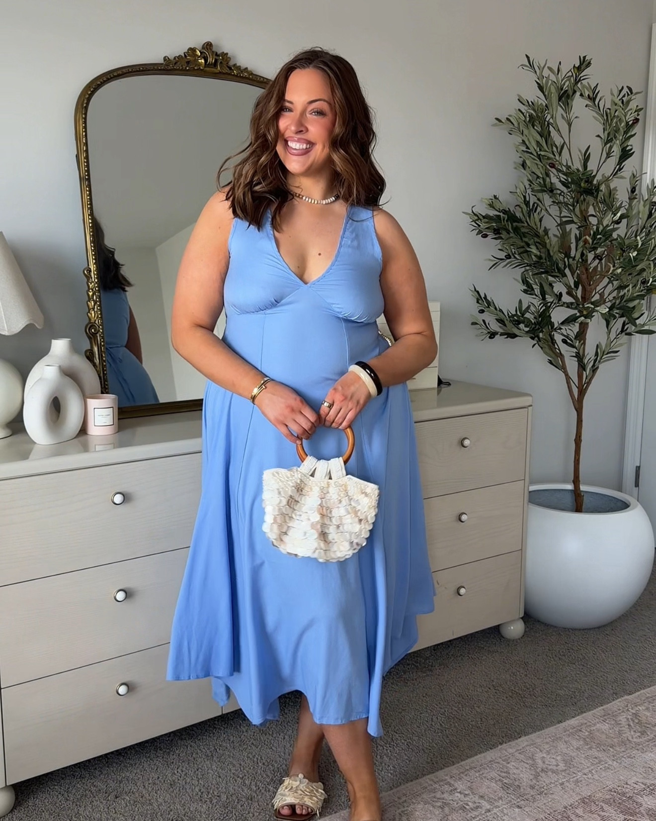 Wearing a size medium! Dress runs large! Size down 