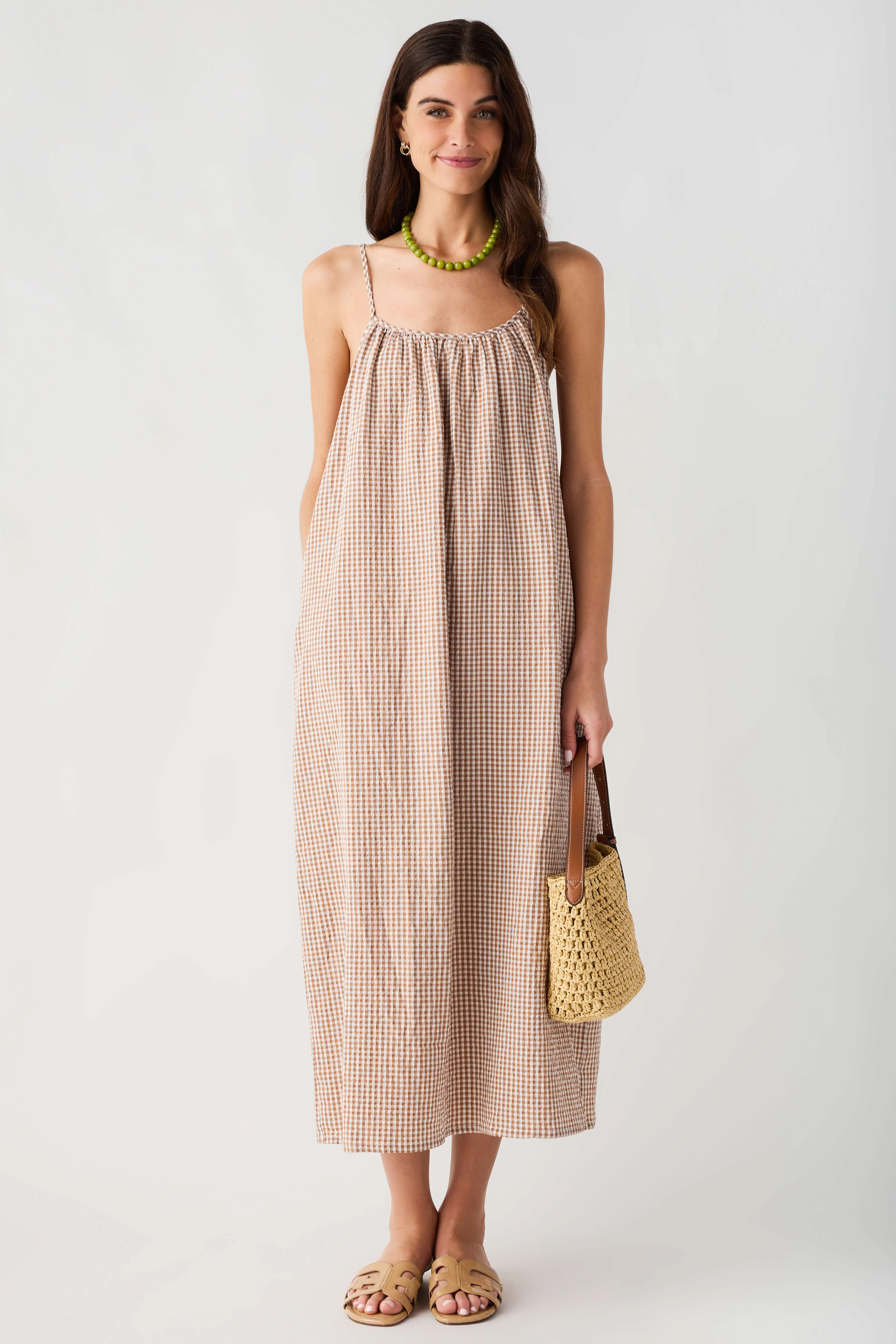 Wishlist Gingham Cami Midi Dress | Social Threads
