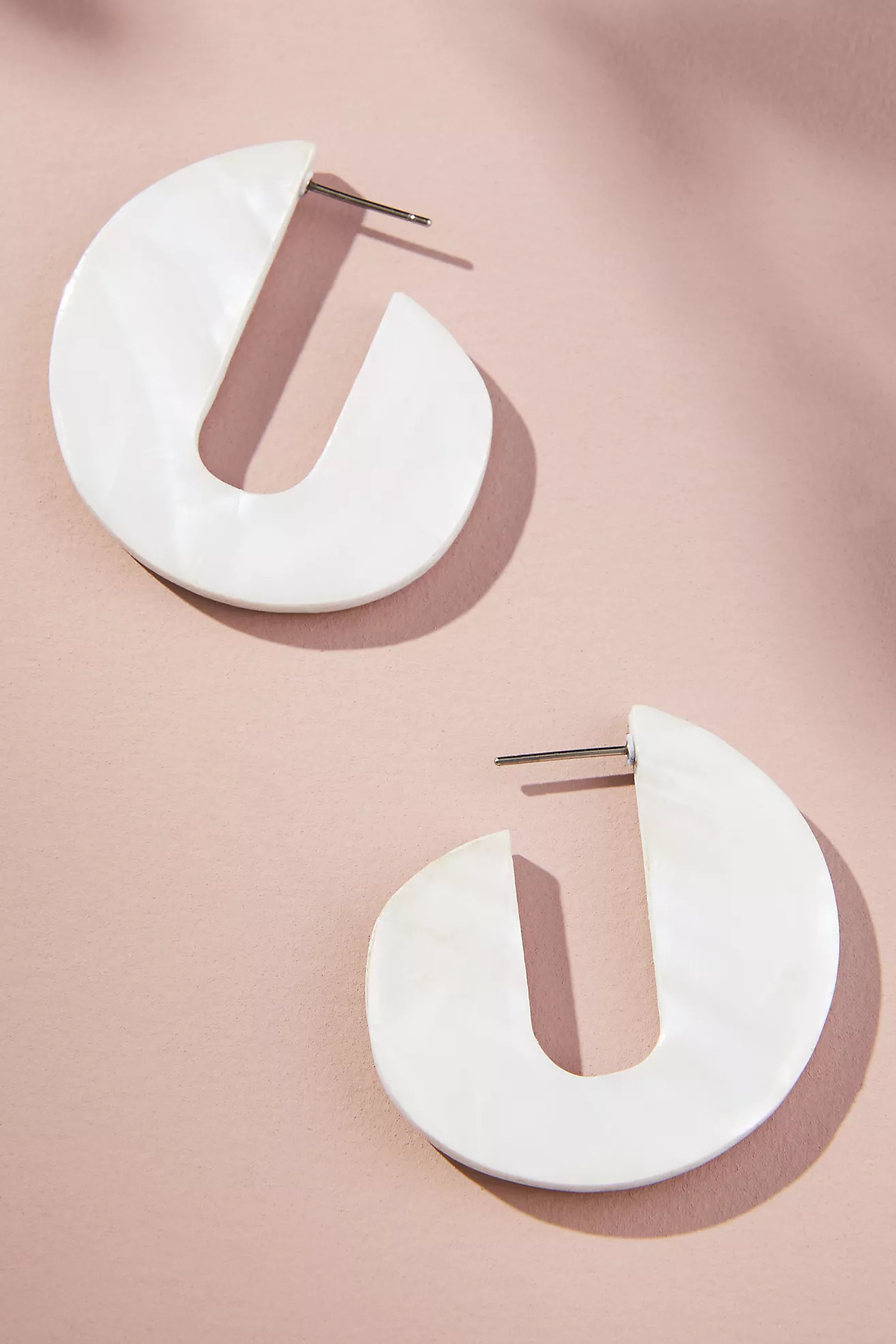 Mother-of-Pearl Open Circle Hoop Earrings | Anthropologie (US)