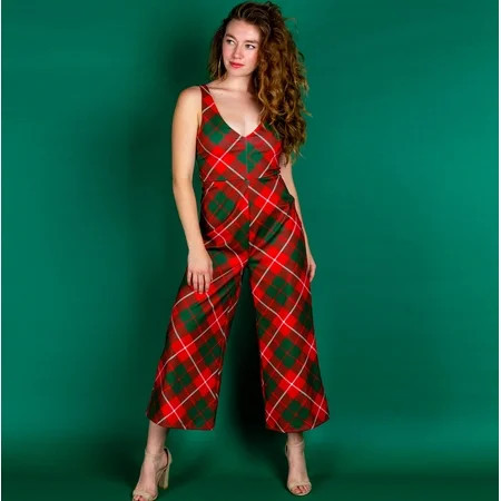 The Poinsettia Playgirl - Shinesty Red Plaid Christmas Jumpsuit Small | Walmart (US)