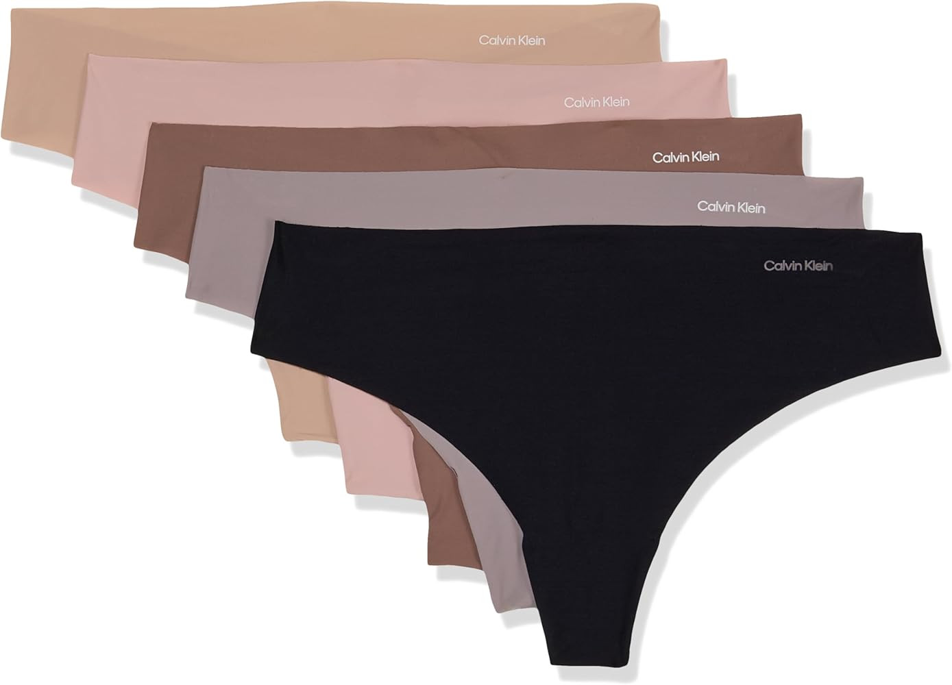 Calvin Klein Women's Invisibles Seamless Thong Panties, 5 Pack | Amazon (US)