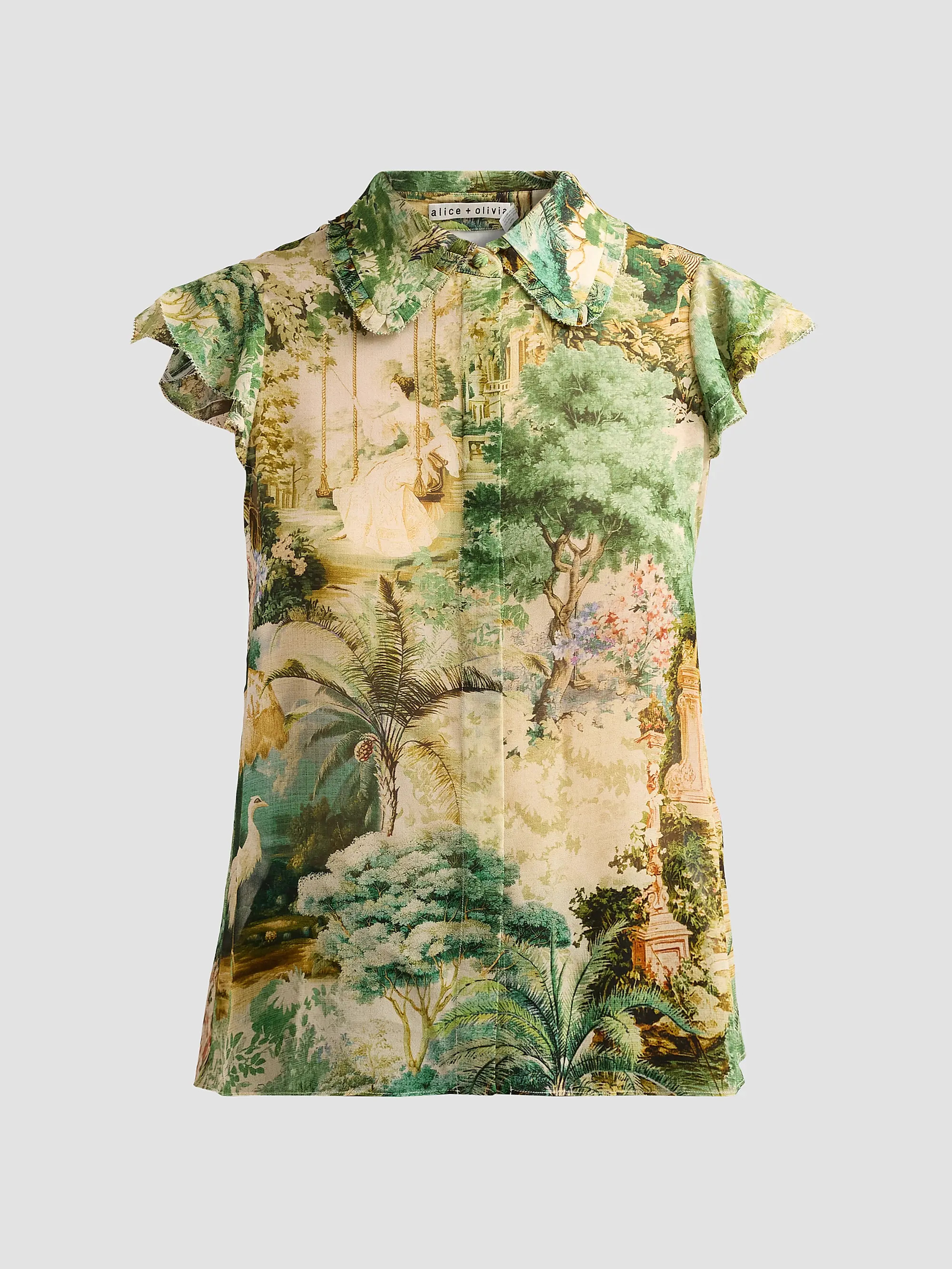 Martel Scenic Flutter-Sleeve Blouse | Saks Fifth Avenue
