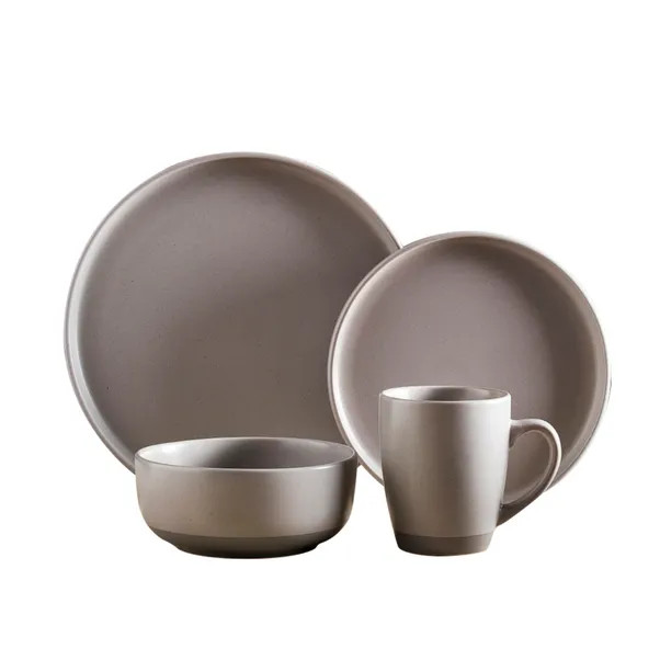 Barbary & Oak Avena Stoneware 16 Piece Dinner Set | Dunelm