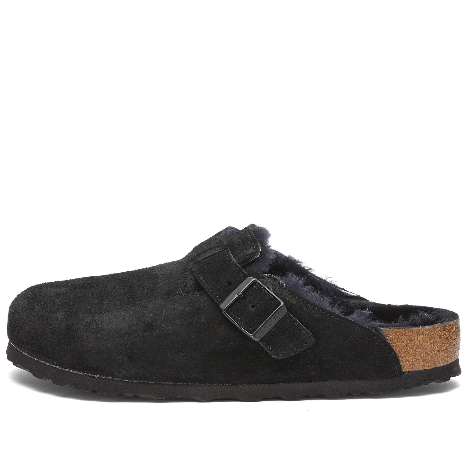 Birkenstock Boston Fur Clog - Black Suede, Size UK 9.5 | END. Clothing