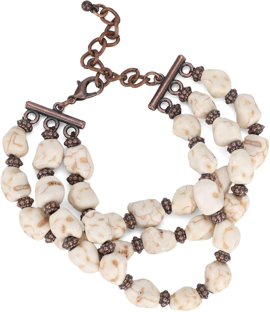 Montana West Rustic Couture's Bohemian Turquoise Cuff Bangle Bracelets for Women Cowgirl | Amazon (US)